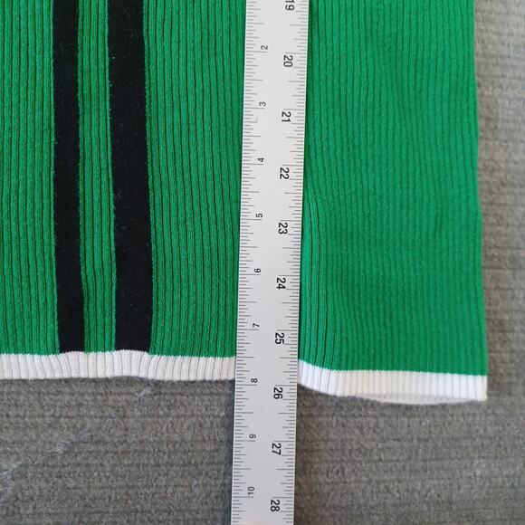Anthropologie Maeve Sweater Women 1X Green Ribbed Mock Neck Striped Casual - Picture 5 of 8